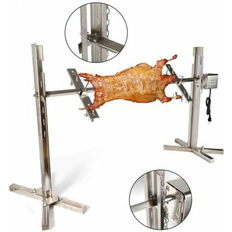 Gojoy – Rôtissoire électrique en acier inoxydable – Moteur 15W – Charge maximale 30 kg – Longueur 53 pouces pour cochon de lait