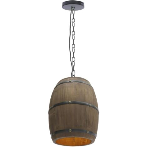 Gojoy – Suspension en bois et métal vintage – Lampe à suspendre industrielle pour bar et café – Tension 85-265V – Puissance 40W/60W (non incluse)
