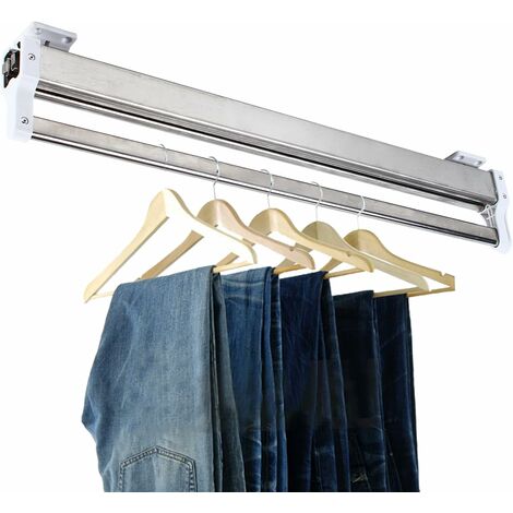 Gojoy – Tringle à vêtements extensible 110 cm – Acier inoxydable et ABS – Charge 25 kg – Design moderne pour armoires et magasins