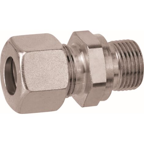 GOK Gerade-Einschraubverschraubung 0703800 RVS 10 mm x AG G 3/8, Baureihe L, zylindrisch, mi Schneidring D