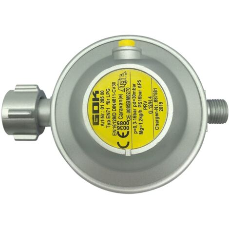 GOK, regolatore per Caravan, 30 mbar, 1,2 kg/h