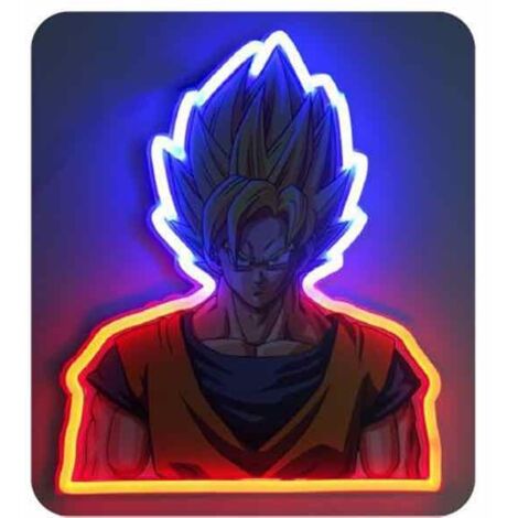 Goku murale neon 30 cm dragon ball z