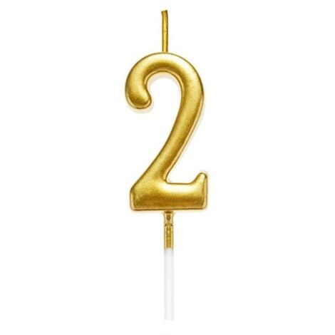 Gold 2 Number Candle Birthday Party Cake Decorations Topper