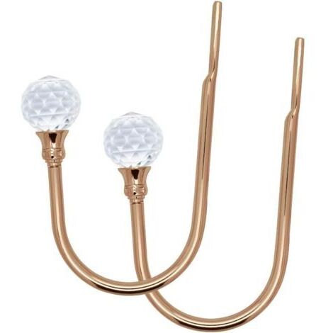 Gold 2 Stück Kristall-Raffhalter U Design Haken Raffhalter Metall Vorhanghalter Halterungen Raffhalter