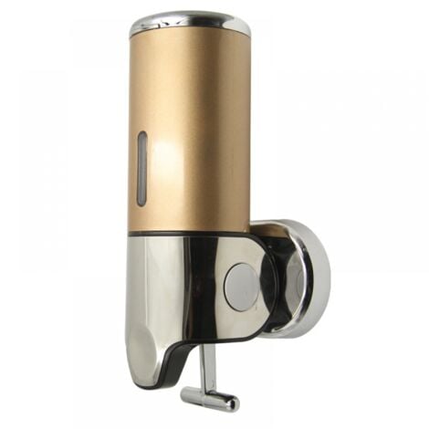 Gold 500ml Wall Mounted Soap Dispenser, Hanging Manual Soap Dispenser for Kitchen Hotel, Shampoo, Conditioner, Shower Gel