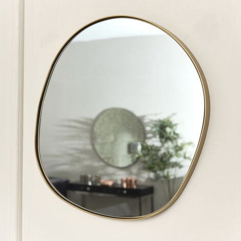 Black Asymmetrical Pebble Wall Mirror 50cm x 50cm