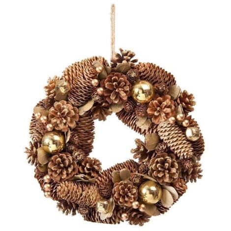 Gold Balls & Berries Wreath - 30cm (12) Diameter (P027743)