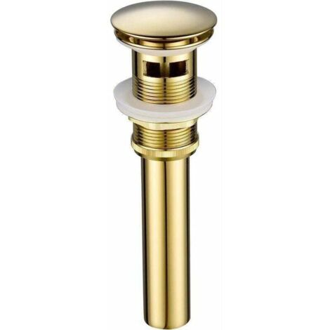 Gold Basin Drain Plug, Basin Drain Plug with Overflow, Pop-Up Basin Drain Plug, Titanium Gold