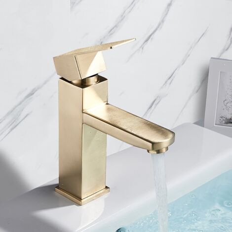 SUGUWORD Gold bathroom faucet, single pole sink mixer, bathroom faucet, sink faucet, brushed gold sink faucet