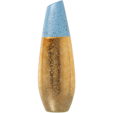 Gold/Blue Ceramic Vase 17x11x49cm für alle Stile, um dem Haus eine Note zu verleihen, damit alle Stile eine Note verleihen können