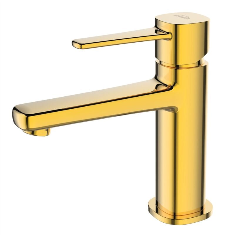 Gold Brass Bathroom Basin Tap Sink Faucet Single Lever Standing Mixer