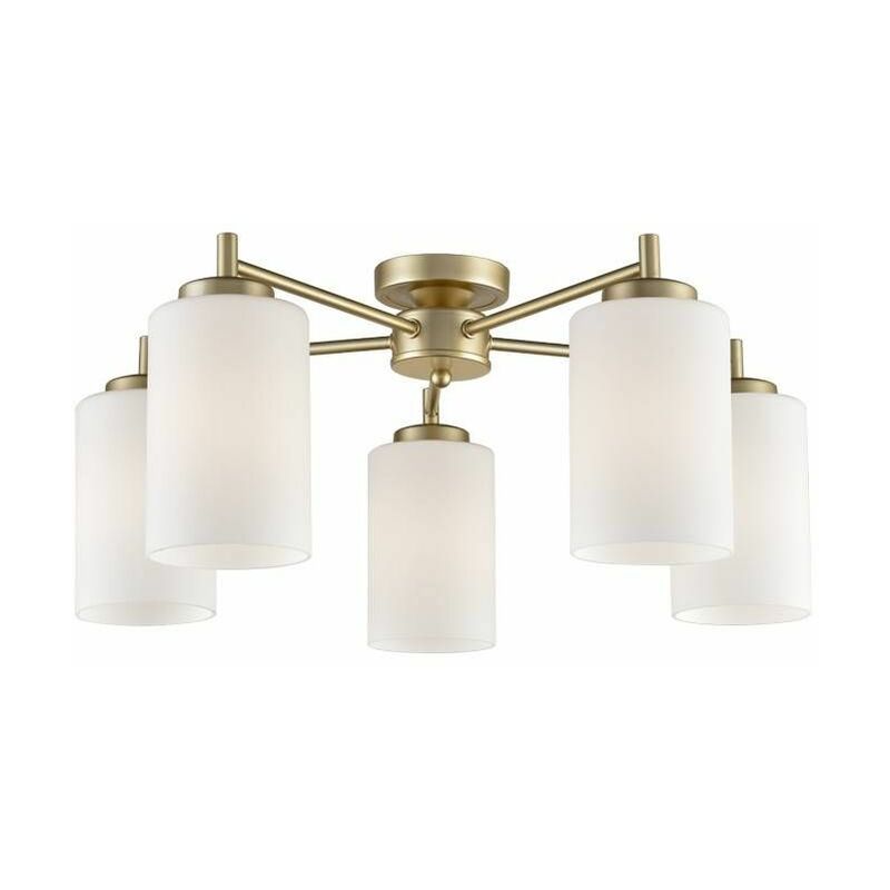 Gold chandelier Decima 5 bulbs