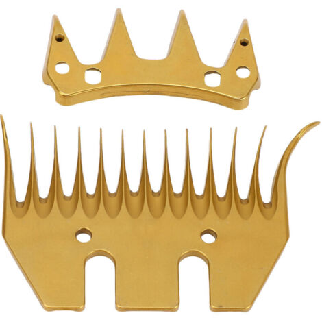 Gold Electric Sheep Shearing Blade in High Carbon Steel, 13 Dental Curve, Animal Clipper Comb Replacement