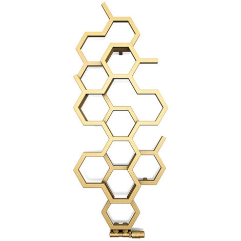 Gold-Heißwasser-Handtuchtrockner, 821 mm hoch und 486 mm breit - 241 Watt - HEX821/486ZXBRA