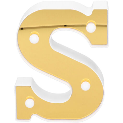 Gold LED Letter Light S Alphabet Night Light for Bedroom Wedding Birthday Decoration Warm White