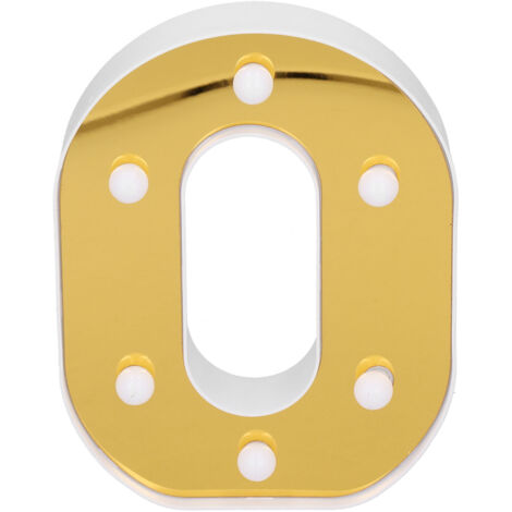 Gold Letter O Sign Lamp LED Alphabet Lamp for Bedroom Wedding Birthday Party Decoration Warm White