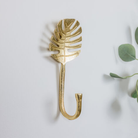 MELODYMAISON Gold Monstera Leaf Wall Hook