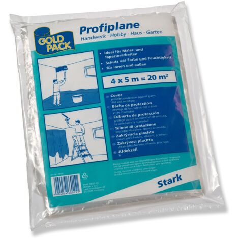 Gold Pack 89505 Telo Telone professionale in LDPE, 4 x 5 m trasparente