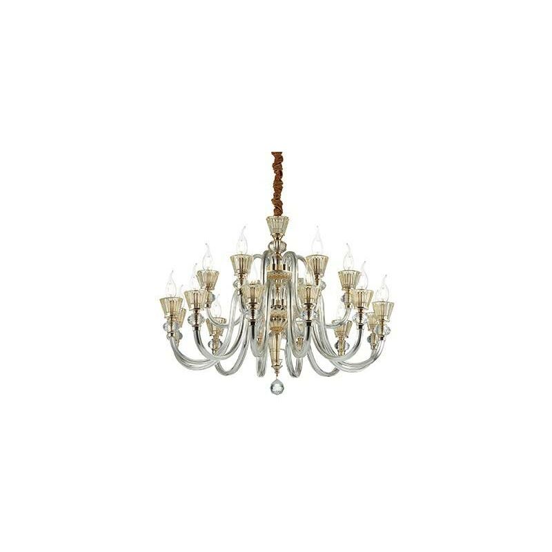 Ideal Lux Lighting - Ideal Lux Strauss - 18 Light Chandelier Rose Gold Finish, E14