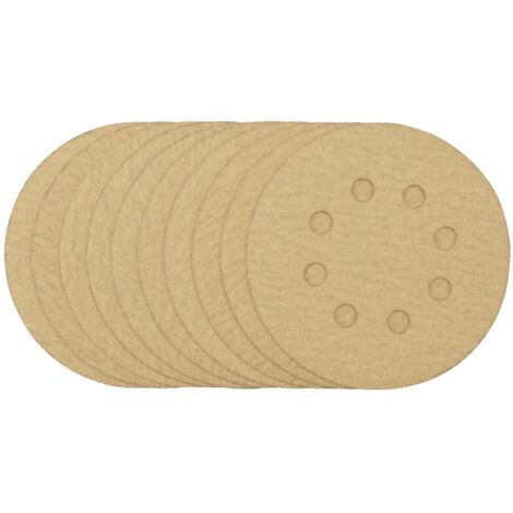 Gold Sanding Discs with Hook & Loop, 125mm, 180 Grit (Pack of 10) (58113)