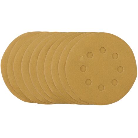 Gold Sanding Discs with Hook & Loop, 125mm, 240 Grit (Pack of 10) (58340)
