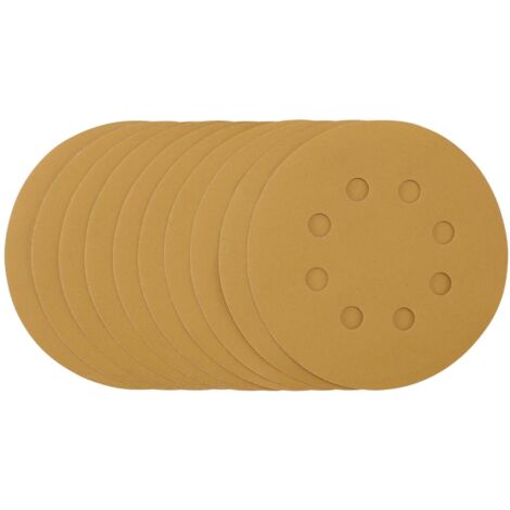 Gold Sanding Discs with Hook & Loop, 125mm, 400 Grit (Pack of 10) (59856)