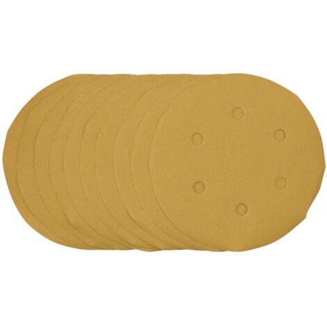 Gold Sanding Discs with Hook & Loop, 150mm, 400 Grit (Pack of 10) (64282)