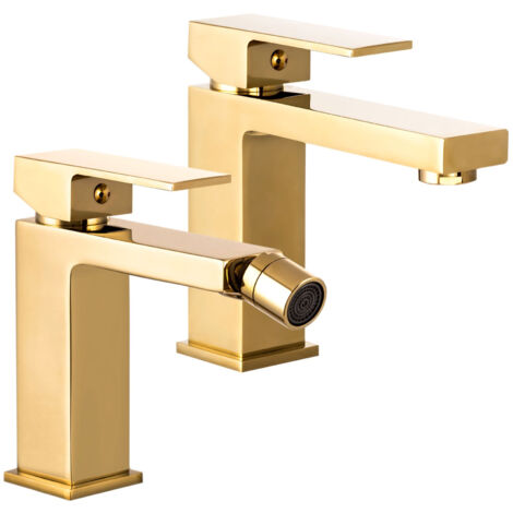 GOLD SET WASHBASIN TAP LOW +BIDET ISTER