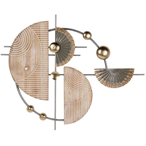 Goldbraunes Metall-Wandornament 84X5X67 cm