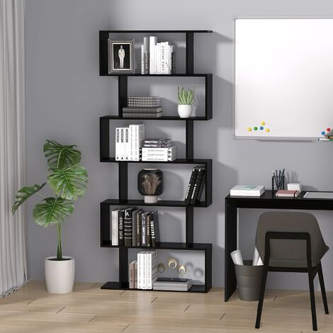 Bibliothèque étagère zig zag design contemporain 70L x 24l x 190.5H cm 6 niveaux