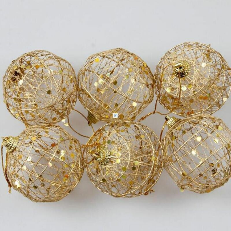 Golden Christmas Balls for Christmas Tree Ornaments Shiny Opaque Shiny Xmas Baubles 6 x 5CM