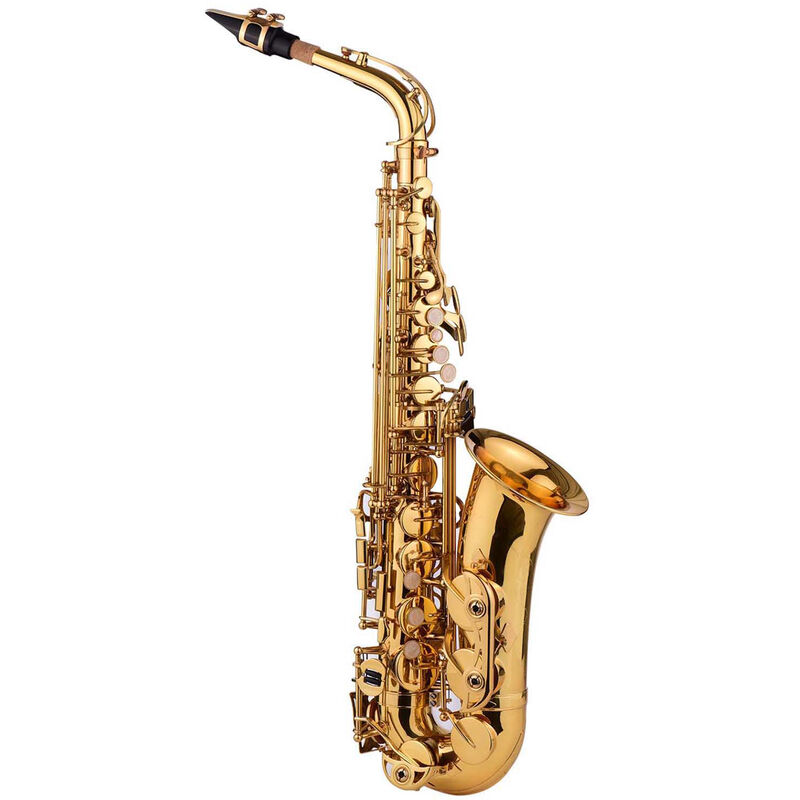 

Asupermall - Golden Eb Saxofon alto Saxofon Cuerpo de laton Teclas de concha blanca Instrumento de viento de madera con estuche de transporte Guantes