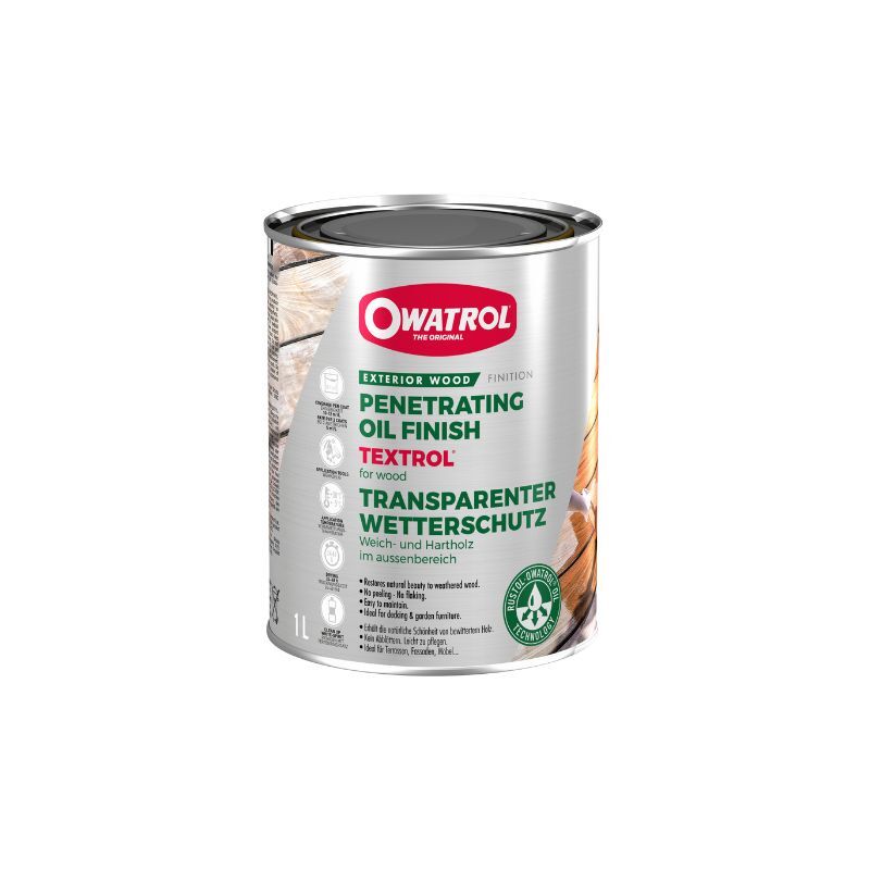 Owatrol Textrol Penetrating Oil for Softwood / Decking / Cladding Clear - 1 Litre