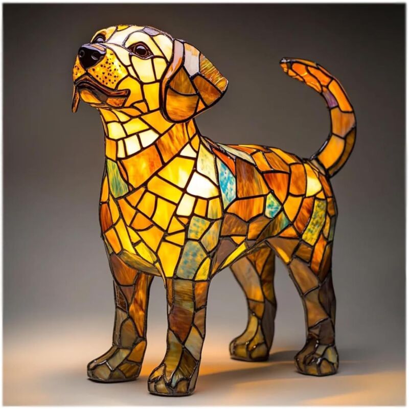 Golden Retriever DVeilleuse artistique , lampes de table LED à thème de chiens mignons, veilleuse de table bouledogue français en résine teintée,
