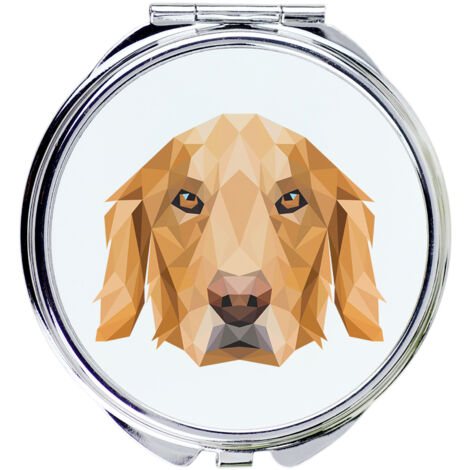 Golden Retriever - espejo con foto e inscripción geométrica de Art-Dog
