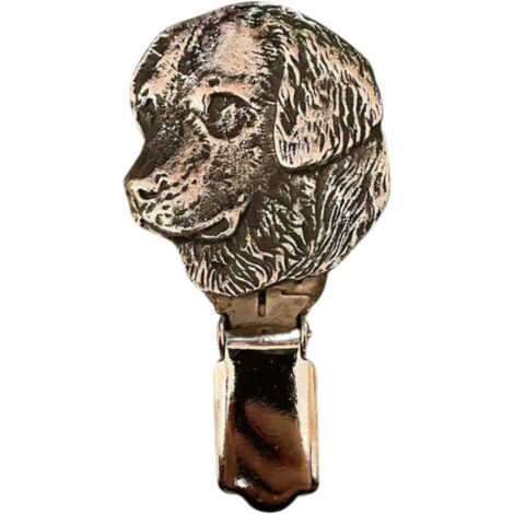 Golden Retriever - spilla con clip, porta numero di partenza, distintivo argentato per esposizioni canine di Art-Dog