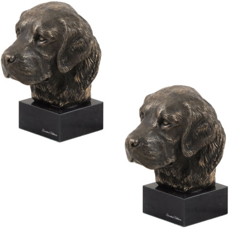 Golden Retriever - statuette de chien, buste sur socle en pierre, sculpture, trophée pour exposition canine par Art-Dog