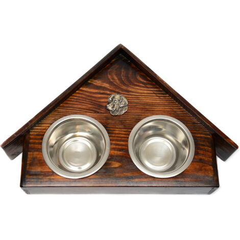 Golden Retriever - Support en bois avec gamelles pour chien, gamelles décoratives pour chien, cadeau pour adopter un chien par Art-Dog