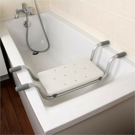 GOLDEN Siège de baignoire - siège de bain suspendu réglable - tabouret de salle de bain - dim. 73-83L x 22l x 18H cm - blanc