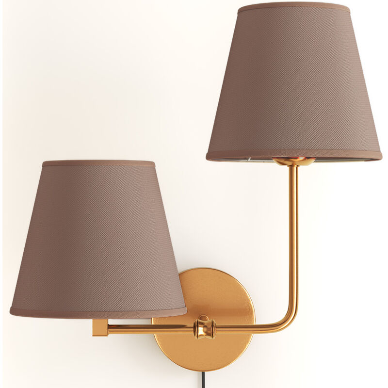 Image of Golden Wall Lamp with Cable and&hellip;