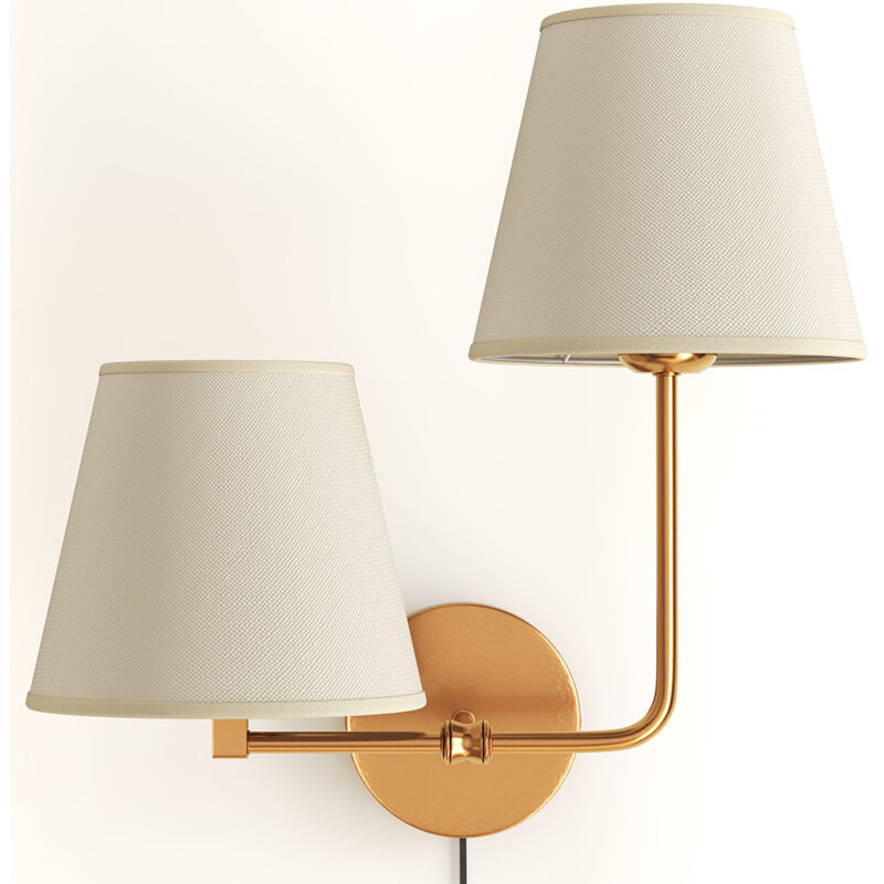 Image of Golden Wall Lamp with Cable and&hellip;