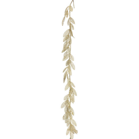 Goldene Blättergirlande mit Glitzer, 180 cm