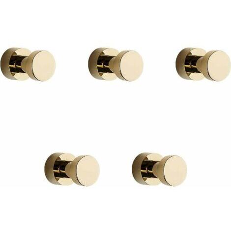 Goldene Handtuchhaken, 5er-Pack, rostfreie Metallhaken für Bademäntel und Mäntel, Klebe- oder Wandhaken für das Badezimmer