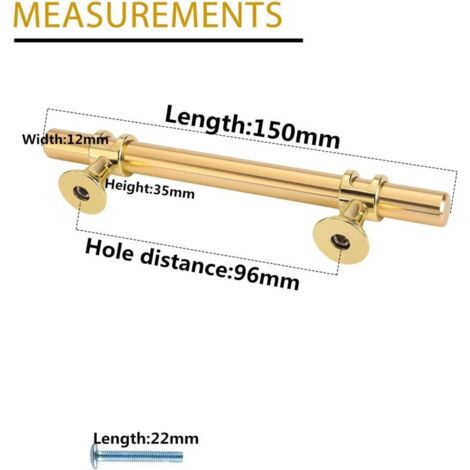 goldene Möbelgriffe – Küchentürgriff – Schubladengriff aus Messing – Goldene Möbelgriffe – 96 mm Lochabstand