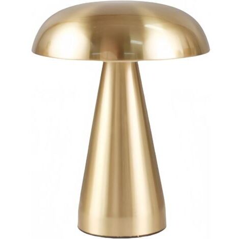 Goldene Pilzlampe, wiederaufladbare Tischleuchte mit Touch-Dimmfunktion für Schlafzimmer und Büro