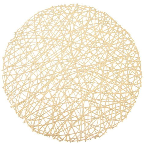 Goldene runde Tischmatte aus Gummi, 39 cm