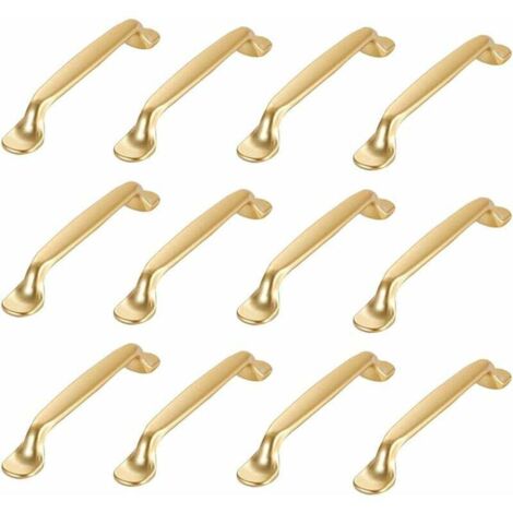 Goldene Schrankgriffe, 12er-Pack, für Küchenschränke und Schubladen, mit Befestigungsschrauben