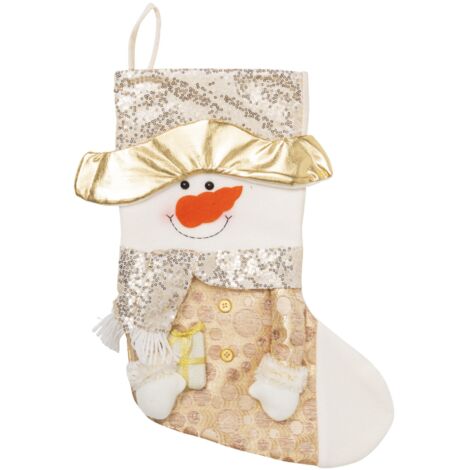 Goldene Socke des Schneemanns  30 x 50 cm