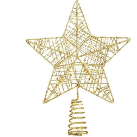 Goldene sternförmige Weihnachtsbaumdekorationen - Weihnachtsbaumverbinder (gold)