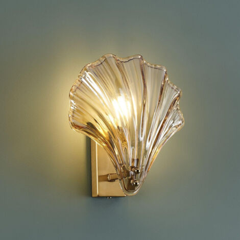 Goldene Wandleuchte Muschel aus Glas - Amanda